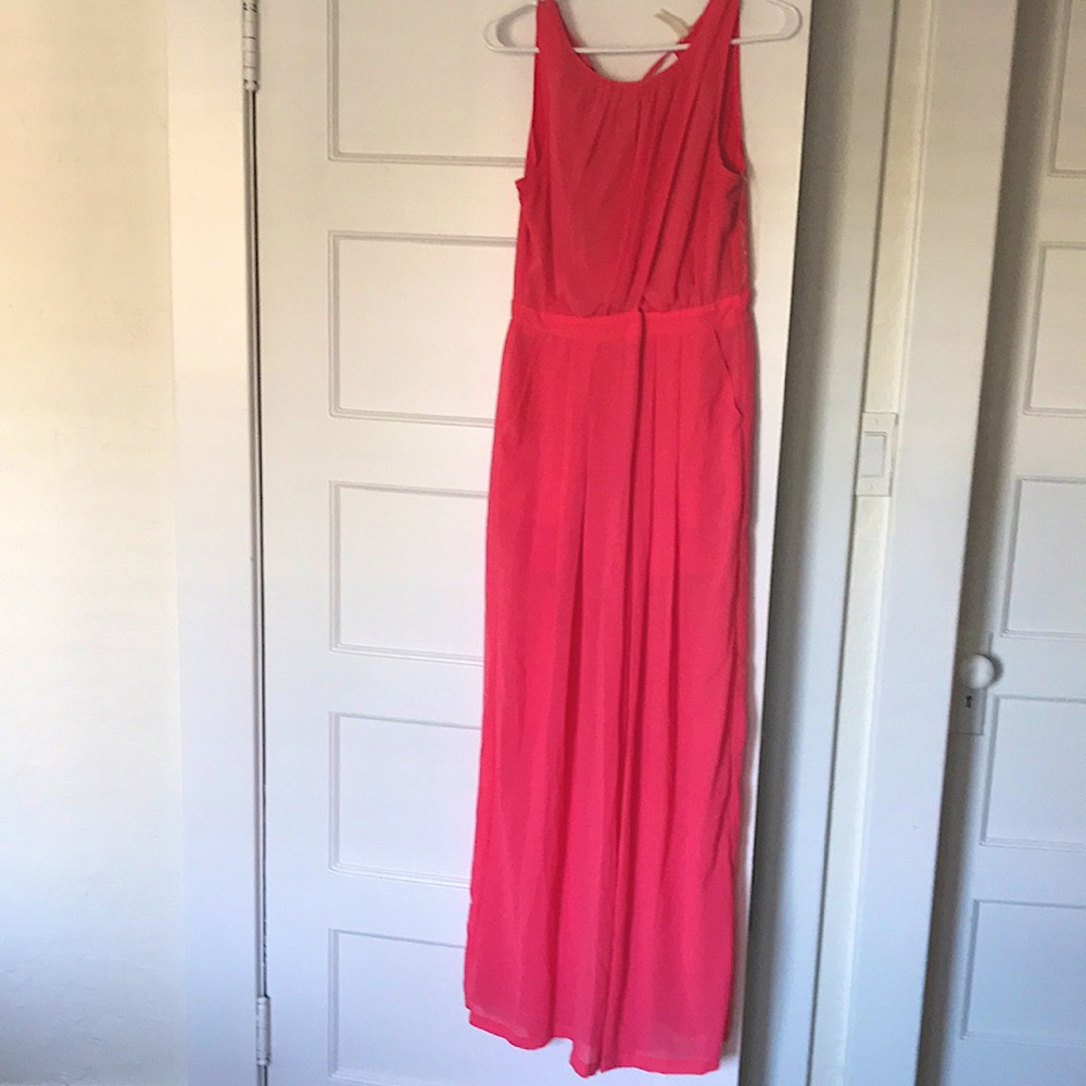 Coral pant suit romper - worse once perfect spring statement piece